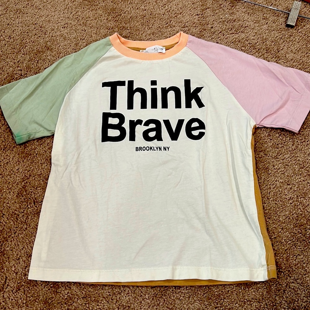 Zara kids! Size 6 ! In great condition! Think brave logo